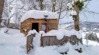 KARLI DAĞ EVİNDE SAKİN BİR GÜN GEÇİRMEK -ASMR-  Doğa Sesleri ve Dağ Evi Hayatı