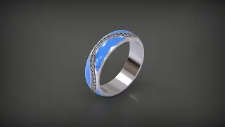 Ring with gems in Rhinoceros 3d. Stream. 3d modelling.