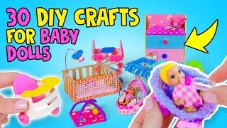 30 самодельных детских вещей для Барби! 🍼 Коляски, ванночки и другие милые поделки