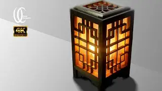(Wood art) Build a three-way miter joint Korean traditional stand lamp. Learn how to make muntin.