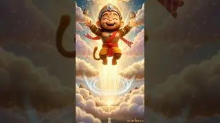 &ldquo;जब हनुमान और गरुड़ ने लगाई आसमान में दौड़! 🌈😂&rdquo; #hanuman #cute