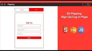 Build a 3D Flipping Sign-Up/Log-In Page with | HTML,CSS & JavaScript | #webdevelopment #SignUpForm