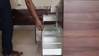 Handle-less Cabinets with soft closing drawers for Modular Kitchen