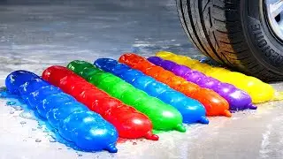 Experiment Car vs Colorful Water Balloons 🚗💥 | 자동차로 바삭하고 부드러운 것들을 부수기! y4test
