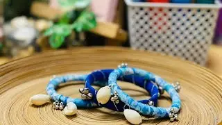 Ocean theme handmade fabric bangles making tutorial✨ || step by step ✨