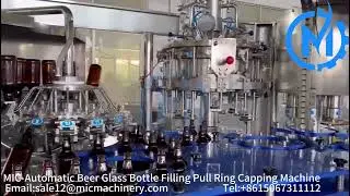 Automatic carbonated drink beer filling capping machine for the glass bottle with pull ring cap