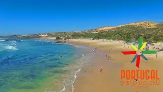 Almograve beach aerial view - 4K Ultra HD