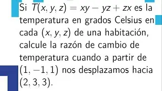 Aplicación derivada direccional - Ejercicio resuelto