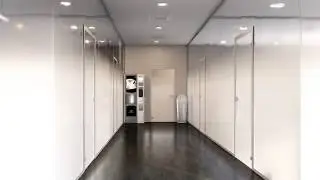 Spazio. Pareti e porte in vetro.