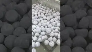ASMR chocolate covering purple cream candies