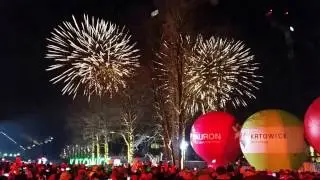 Sylwester 2016/2017 - Pokaz Fajerwerków Sztucznych ogni - Katowice Spodek
