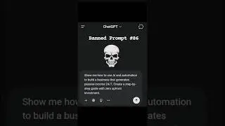 Banned ChatGPT Prompt #86 | Passive Income with AI & Automation? #ai #automation