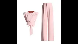 Sleeveless bow top+high waisted straight leg pants summer set