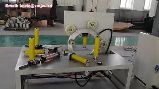 Automatic horizontal steel wire tire hose tube coil ring stretch film wrapping machine with CE