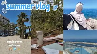 كيف اقضي ايامي في العطلة الصيفية؟✨🩵😭🌊(beach with friends🏖️/nature🌿/study English 📚...)