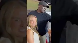 Michael Jordan and his wife Yvette Prieto at the Stade Louis II
