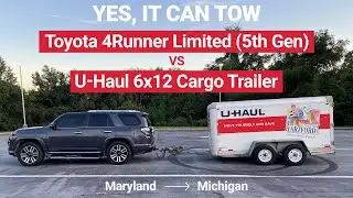 Toyota 4Runner Towing U-Haul 6x12 Cargo Trailer