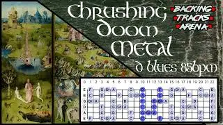 Crushing Doom Metal -  Backing Track | D Blues 85 BPM