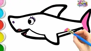 Learn How to Draw Pink Mommy Shark | Easy Drawing for Kids 