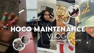 maintenance vlog: pvamu hoco: wax appointment, nails, hair, + more