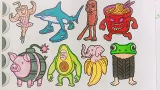 Top ltalian Brainrot Memes colour new colouring pages how to all colour Top ltalian Brainrot Memes 