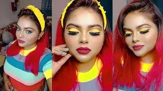 Get yourself Glam ready |Glam Yellow Eyelook|Yellow Eyelook| Yellow Green Eyelook