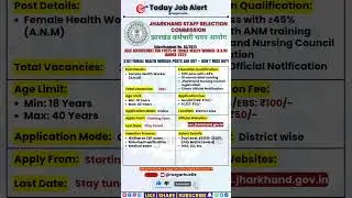 JSSC ANM Recruitment 2025 &ndash; Apply Online for 3181 Female Health Worker Posts #shorts #job #jssc #anm