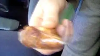 Kid eats 3 week old PBJ crust in a bag
