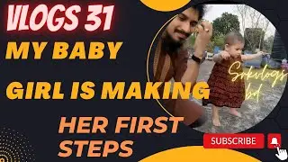 My Baby girl is making her first steps||walking learn from father|| Srk vlogs Bd ||Alhamdulillah||