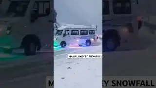 Manali Heavy Snowfall car crashing #manali #heavysnowfall