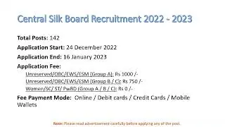 Central Silk Board Recruitment 2023 | Central Silk Board Recruitment 2023 Notification #shorts