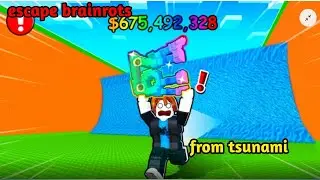 I play try escape brainrots from tsunami 😀🤔