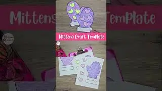 DIY Purple & Green Mittens with Hearts #craft #diy #kidscrafts