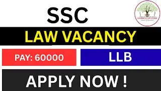 SSC Legal Job  I legal job vacancy   I Law Career I legal career I law vacancy for freshers