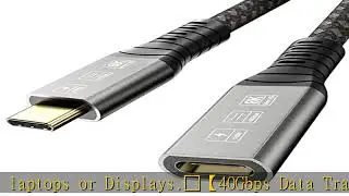 ConnBull Cable for Thunderbolt 4 Extension, USB-C Cable Flexible Support Max 40Gbps Data Transfer /