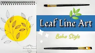Zentangle Art Easy | Leaf Line Art | Abstract Botanical Illustration | Boho Line Art | #shorts