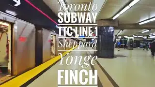 Toronto Transit - TTC Line 1 - Subway Ride - Sheppard-Yonge Station - Finch Station