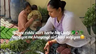 In sardiyon me sirf healthy rehene ke liye store kari hari sabjiyan🥦🥬🫜#familychannel #wintervibes 