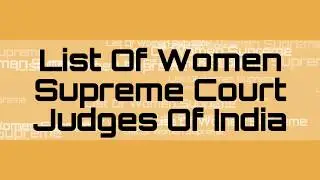 List of women Supreme Court Judges of India