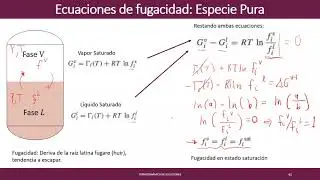 Equilibrio líquido vapor y fugacidad de una especie pura