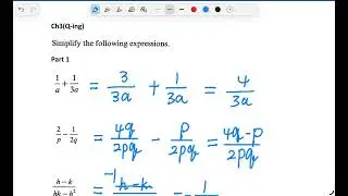 Ch.25 Simplify the algebraic fractions 化簡代數分數