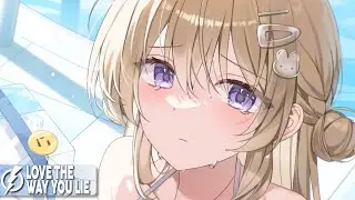 Nightcore - Love The Way You Lie (LexMorris, 54GODART, HALUNA Cover) - Lyrics