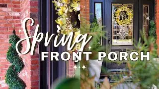 SPRING FRONT PORCH STYLING - DECORATE WITH ME 2023 | Decorating Ideas - Cute + Inviting