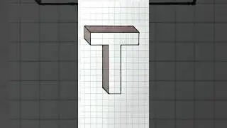 Letter T 3D #drawing #letter #3d #letra #shorts #short