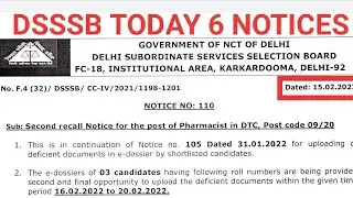 DSSSB 15 FEB FINAL RESULT AND RECALL NOTICES, PGT HINDI,DASS GRADE 4,BIOLOGY LABORATORY,PHARMACIST