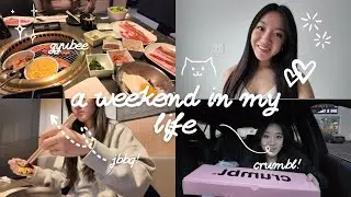 WEEKEND VLOG ⋆. 𐙚 ˚ | a weekend in my life, jbbq, crumbl, hoodies, editing