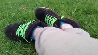His Blue Socks in the park tease