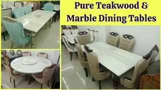 Latest Italian Marble Dining Table | Pure Teakwood Furniture Market In Hyderabad