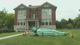 'Reclining Liberty' sculpture arrives in Arlington