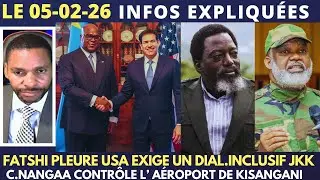 FATSHI PLEURE USA EXIGE DIAL.INCLUSIF AVEC KABILA AÉROPORT DE KISANGANI C.NANGAA NEUTRALISE L DRONES
